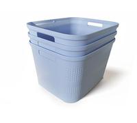 Ecoplast | Set di 3 Contenitori Multiuso Lavanda Medium Senza Coperchio - Scatola Organizer Salvaspazio per Armadi, Cassetti, Uffici e Ripostigli