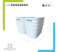 Ecoplast | Set di 8 Contenitori Multiuso Tortora Small Senza Coperchio - Scatola Organizer Salvaspazio per Armadi, Cassetti, Uffici e Ripostigli