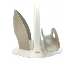 Ecoplast | Set Portabicchieri e Portatovaglioli di Carta, Due Funzioni Unico Prodotto, Perla & Tortora, Made in Italy