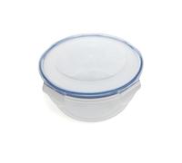Ecoplast | Superlock Contenitore Plastica con Coperchio 0,8 Lt, Contenitore Ermetico per Alimenti Tondo, Trasparente, 4,1x14,1x6,9