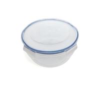 Ecoplast | Superlock Contenitore Plastica con Coperchio 1,5 Lt, Contenitore Ermetico per Alimenti Tondo, Trasparente, 18,1x18,1x8,6