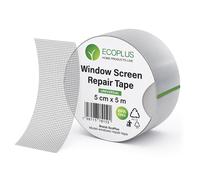 ECOPLUS - Nastro Adesivo Ripara Zanzariere in Fibra Di Vetro Nero 50Mm X 5M - Na