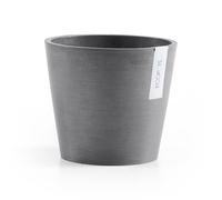 Ecopots Amsterdam Modern Round Recycled Plastic Planter Flower Pot w/Water Reservoir Grey 8