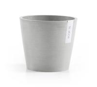 Ecopots Amsterdam, vaso rotondo moderno in plastica riciclata con serbatoio d'acqua, bianco e grigio, 30,5 cm