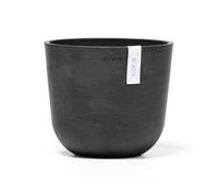 Ecopots Ashortwalk Oslo - Vaso rotondo per piante in plastica riciclata (diametro 25 cm x altezza 21,8 cm) (nero)