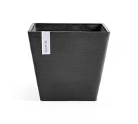 Ecopots Ashortwalk Rotterdam - Vaso per piante in plastica riciclata (larghezza 40 cm x lunghezza 40 cm x altezza 35 cm) (nero)