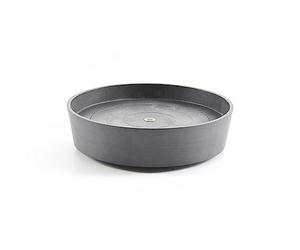 Ecopots Ashortwalk - Sottovaso Rotondo su Ruote, in plastica Riciclata (Diametro 34 cm x Altezza 10,5 cm), Colore: Grigio