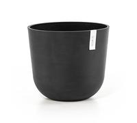 Ecopots Oslo - Vaso da fiori rotondo, moderno, resistente, per interni ed esterni, in materiale composito, con base riciclata, grigio scuro, 35,6 cm