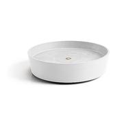 ECOPOTS Sottovaso arrotolabile per vaso di fiori Amsterdam, colore bianco chiaro, diametro interno 31 cm, esterno 34 cm, rotondo, con ruote per vaso di piante, per interni ed esterni