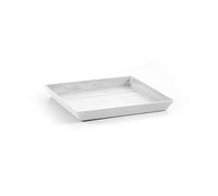 ECOPOTS Sottovaso per vaso da fiori Rotterdam bianco, esterno 28 x 28 cm, interno 24 x 24 cm, piattino per vaso in plastica riciclata, sottopentola moderno per interni ed esterni