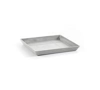 ECOPOTS Sottovaso per vaso da fiori Rotterdam bianco grigio - 45 x 45 m - Piattino per vaso in plastica riciclata - Sottopentola moderno per interni ed esterni