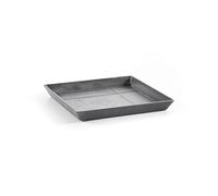 ECOPOTS Sottovaso per vaso da fiori Rotterdam grigio, 35 x 35 m, piattino per vaso in plastica riciclata, sottopentola moderno per interni ed esterni