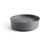 Ecopots Sottovaso rotondo in plastica riciclata con ruote (28 cm, grigio)