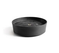 Ecopots Sottovaso rotondo in plastica riciclata con ruote (28 cm, grigio scuro)