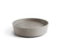 Ecopots Sottovaso rotondo in plastica riciclata con ruote (34,3 cm, tortora)