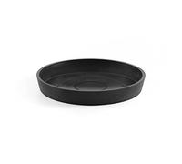 Ecopots Sottovaso rotondo in plastica riciclata moderna, per interni ed esterni, grigio scuro, 15,2 cm