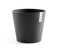 ECOPOTS Vaso da fiori Amsterdam grigio, diametro 60 cm, rotondo, grande, in plastica riciclata, moderno per interni ed esterni