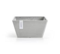 ECOPOTS Vaso da fiori Berlino, grigio chiaro, 41 x 41 cm, quadrato, in plastica riciclata, moderno per interni ed esterni, ad esempio per erbe aromatiche