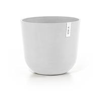 Ecopots Vaso da fiori Oslo bianco, con approvvigionamento idrico, diametro 25 cm, rotondo, grande, in plastica riciclata, moderno per interni ed esterni