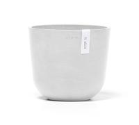 Ecopots Vaso da fiori Oslo bianco, diametro 11 cm, rotondo, piccolo, in plastica riciclata, moderno, per interni ed esterni