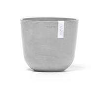 Ecopots Vaso da fiori Oslo grigio chiaro, diametro 19 cm, rotondo, piccolo, in plastica riciclata, moderno per interni ed esterni