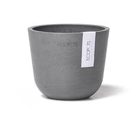 Ecopots Vaso da fiori Oslo grigio, diametro 11 cm, rotondo, piccolo, in plastica riciclata, moderno per interni ed esterni