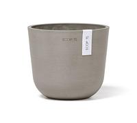 Ecopots Vaso da fiori Oslo marrone, grigio, diametro 19 cm, rotondo, piccolo, in plastica riciclata, moderno per interni ed esterni