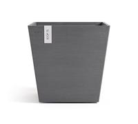 Ecopots Vaso da fiori Rotterdam grigio, 35 x 35 cm, quadrato, piccolo, con irrigazione, vaso per piante in plastica riciclata, moderno per interni ed esterni