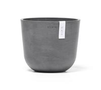 Ecopots Vaso Oslo Grigio - Diametro Ø 19 cm rotondo piccolo - Vaso per piante in plastica riciclata - Vaso moderno per interni ed esterni