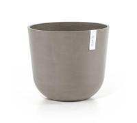 Ecopots Vaso Oslo Marrone Grigio - Diametro Ø 35 cm rotondo grande - Vaso per piante in plastica riciclata - Vaso moderno per interni ed esterni