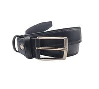 EcoPrice® Cintura in vera pelle uomo artigianale Nera - MADE IN ITALY (110 SPESS 35)