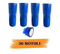 EcoPrice® Nastro Adesivo Imballaggio Colorato Blue 48mmx66m 36 Rotoli Scotch