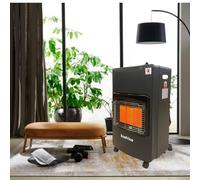 EcoPrice® Stufa A Gas Pieghevole, Infrarossi, Accensione Piezoelettrica,Adatta Per GPL/Butano/Propano, Bombola da 15Kg, Sistema ODS - Nera