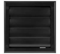 ECOPRO VENT Copertura nera per ventola di aspirazione, 125 mm, in ABS, per tapparelle e griglia di ventilazione, si adatta all'interno di condotti o aperture a parete, copertura per prese d'aria da