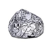 Ecopuf Oscar Modern - Pouf pera, sako, poltrona Cuscino morbido con imbottitura - Per bambini e adulti - Per la casa e l'esterno - Poliestere Resistente - 90x110cm - Dg48 Comics