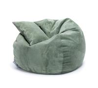 Ecopuf - Pouf Dot Peluche - Pouf per Soggiorno, Camera da Letto, a Forma di Pera - Comodo Mobile da Camera per il Relax e un Arredamento Moderno - Imbottitura Sostenibile in EPS - Verde Scuro