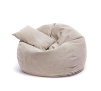 Ecopuf - Pouf Dot Peluche - Pouf per Soggiorno, Camera da Letto, a Forma di Pera - Comodo Mobile da Camera per il Relax e un Arredamento Moderno - Imbottitura Sostenibile in EPS - Grigio