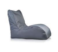 Ecopuf - Pouf in poliestere Naomi - Comoda Seduta in Stile Méridienne - Imbottitura in Perle di Polistirolo - per il Soggiorno - Tessuto Resistente e Facile da Pulire - Colore Grafite NC16