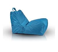 Ecopuf - Pouf Poltrona a Sacco da Esterno Chaise Longue - Puffo per Sedersi con Tasca Portaoggetti e Maniglia - Puff in Tessuto Impermeabile - Poltrona Relax - Arredamento Casa - Azzurro Nc6