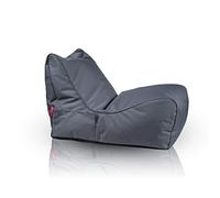 Ecopuf - Pouf Poltrona a Sacco da Esterno Chaise Longue - Puffo per Sedersi con Tasca Portaoggetti e Maniglia - Puff in Tessuto Impermeabile - Poltrona Relax - Arredamento Casa - Grigio Nc16