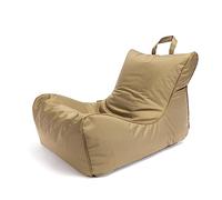 Ecopuf - Pouf Poltrona a Sacco da Esterno Chaise Longue - Puffo per Sedersi con Tasca Portaoggetti e Maniglia - Puff in Tessuto Impermeabile - Poltrona Relax - Arredamento Casa - Tabacco Nc19