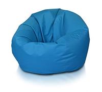 Ecopuf - Pouf Poltrona Sacco Azzurro Taglia M - Puffo Per Sedersi da Esterno e Interno - Puff in Tessuto Antistrappo Impermeabile - Imbottitura in Palline di Polistirolo - Dim 90x50 cm