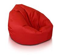 Ecopuf - Pouf Poltrona Sacco Rosso Taglia M - Puffo Per Sedersi da Esterno e Interno - Puff in Tessuto Antistrappo Impermeabile - Imbottitura in Palline di Polistirolo - Dim 90x50 cm