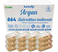ECORE Lovely - 864 Salviette Imbevute, Profumo Argan, Ideali per la Pulizia di Mani, Viso e Cambio Pannolino di Neonati, Morbide e Resistenti, per Pelli Sensibili
