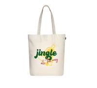 Ecoright - Borsa tote estetica da donna, in tela, riutilizzabile, con cerniera, ideale per la spesa, lo shopping, i viaggi e l'uso quotidiano, Giorni Jingle, Taglia unica