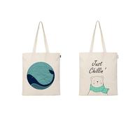 Ecoright(Pack of 2) Borsa in tela estetica per donne, borsa riutilizzabile in cotone per la spesa, la spiaggia e per l'uso quotidiano