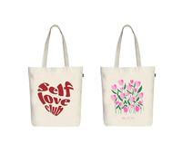Ecoright Aesthetic Canvas Tote Bags for Women, Reusable Tote Bag with Zip, Ideal for Grocery, Shopping, Travel, School