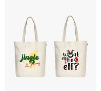 Ecoright Shopping Bag, Cotton Fabric Bag, Printed with Zip, Robust Carry Bag with Handle, Fabric Bag for Women, Utility