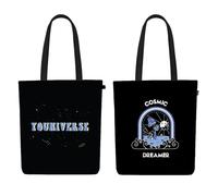 Ecoright Shopping Bag, Cotton Fabric Bag, Printed with Zip, Robust Carry Bag with Handle, Fabric Bag for Women, Utility