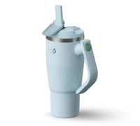 ECOROOTS Rocket - Borraccia Termica 940 ml - Bottiglia Acqua in Acciaio Inox - Acqua Ghiacciata 24h - Termos con Manico Girevole e Cannuccia - Senza BPA - Lavabile in Lavastoviglie (AZZURRO AQUA)